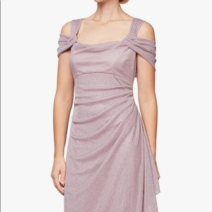 Alex Evenings Women's Long Cold Shoulder Dress